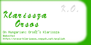 klarissza orsos business card